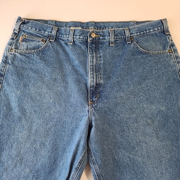 Carhartt Relaxed Fit Jeans Men's Size 46x32 Blue Denim Work - Picture 6 of 13